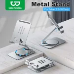 GOOJODOQ ขาตั้งแท็บเล็ต โลหะ แบบพกพา บางพิเศษ อุปกรณ์เสริม สําหรับ iPad Xiaomi Samsung - ขาตั้งโทรศัพท์และแท็บเล็ต